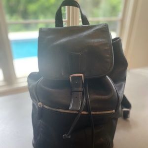 Coach Black  Leather Backpack Purse